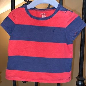Ralph Lauren Red & Blue Stripes T-shirt Short Sleeve